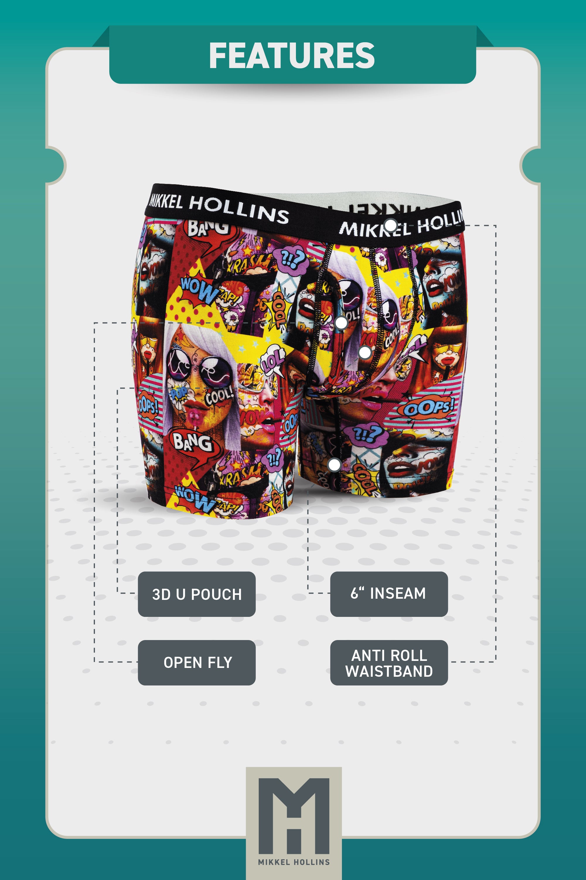 Mens Boxer Brief With Fly - PopArt